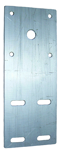 Aluminium overhang bracket – 190mm x 75mm with 12.7mm antenna mount hole and 4 x 7mm holes, 105mm offset